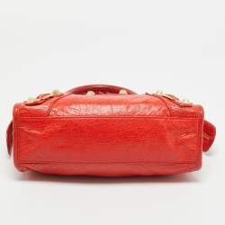 Pre Owned Balenciaga Rose Corail Leather Mini Classic City Bag