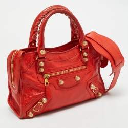 Pre Owned Balenciaga Rose Corail Leather Mini Classic City Bag