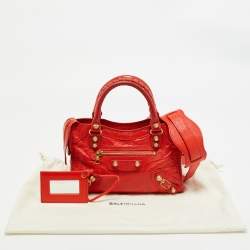 Pre Owned Balenciaga Rose Corail Leather Mini Classic City Bag