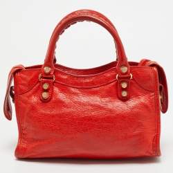 Pre Owned Balenciaga Rose Corail Leather Mini Classic City Bag