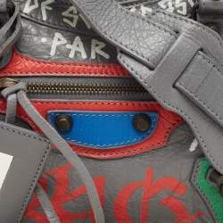 مملوكة مسبقًا حقيبة يد بالنسياغا ميني جلد غرافيتي غريس بايرايت كلاسيك سيتي RH