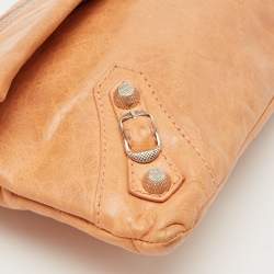 Balenciaga Peach Leather SH Classic Envelope Clutch