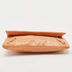 Balenciaga Peach Leather SH Classic Envelope Clutch