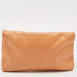 Balenciaga Peach Leather SH Classic Envelope Clutch