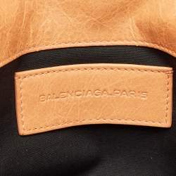 Balenciaga Peach Leather SH Classic Envelope Clutch