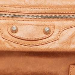 Balenciaga Peach Leather SH Classic Envelope Clutch