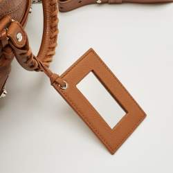 Balenciaga Brown Leather Mini Classic Metallic Edge City Bag