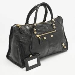 مملوكة مسبقًا Balenciaga Black Leather GGH Work Tote
