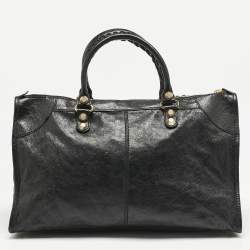مملوكة مسبقًا Balenciaga Black Leather GGH Work Tote