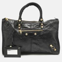 Balenciaga Black Leather GGH Work Tote