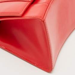Pre Owned Balenciaga Red Leather Small Hourglass Top Handle Bag