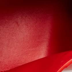 Pre Owned Balenciaga Red Leather Small Hourglass Top Handle Bag