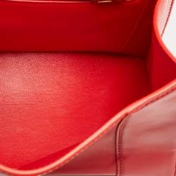 Pre Owned Balenciaga Red Leather Small Hourglass Top Handle Bag