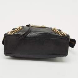 Pre Owned Balenciaga Black Leather Mini Metallic Edge Classic City Bag