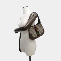 Balenciaga Gucci Collaboration The Hacker Project Jackie1961 Small Brown/Beige Pvc Coated Canvas Leather