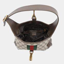 Balenciaga Gucci Collaboration The Hacker Project Jackie1961 Small Brown/Beige Pvc Coated Canvas Leather