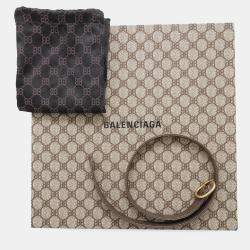 Balenciaga Gucci Collaboration The Hacker Project Jackie1961 Small Brown/Beige Pvc Coated Canvas Leather