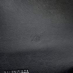 Balenciaga Hourglass 2Way bag Silver Croco Embossed Leather Size Xs