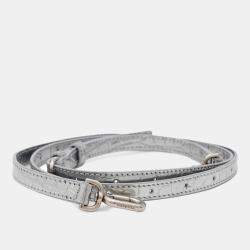 Balenciaga Hourglass 2Way bag Silver Croco Embossed Leather Size Xs