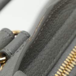 Pre Owned Balenciaga Grey Leather Metallic Edge Mini City Tote