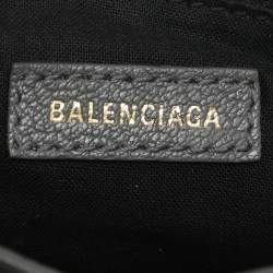 Pre Owned Balenciaga Grey Leather Metallic Edge Mini City Tote