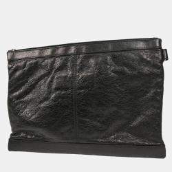 Balenciaga Clip M Black Lambskin Clutch Bag