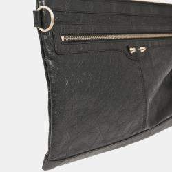 Balenciaga Clip L Gray Lambskin Clutch Bag