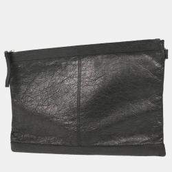 Balenciaga Clip L Gray Lambskin Clutch Bag