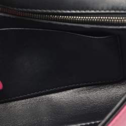Pre Owned Balenciaga Pink Leather Logo Everyday Flap Shoulder Bag