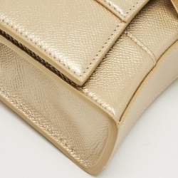 Balenciaga Gold Leather Hourglass Wallet on Chain