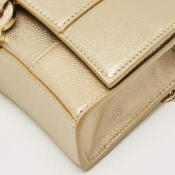 Balenciaga Gold Leather Hourglass Wallet on Chain