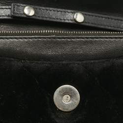 Balenciaga Black Quilted Velvet BB Crystals Wallet On Chain