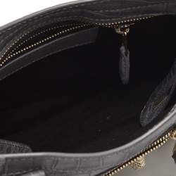 Pre Owned حقيبة بالنسياغا سيتى كلاسيك صغيرة جلد منقوش كروك رمادي