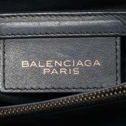 Balenciaga Navy Blue Leather Papier Long Clutch