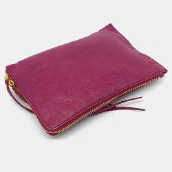 Balenciaga Pink Leather Motor Clutch