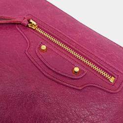 Balenciaga Pink Leather Motor Clutch