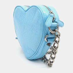 Balenciaga Blue Leather Heart Shoulder Bag
