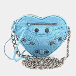 Balenciaga Blue Leather Heart Shoulder Bag