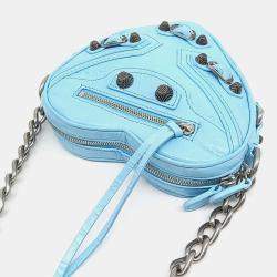 Balenciaga Blue Leather Heart Shoulder Bag