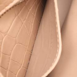 Balenciaga Beige Croc Embossed Leather Mini Neo Classic City Satchel