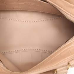 Balenciaga Beige Croc Embossed Leather Mini Neo Classic City Satchel