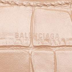 Balenciaga Beige Croc Embossed Leather Mini Neo Classic City Satchel