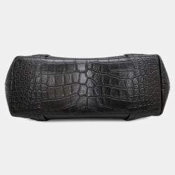 Balenciaga Black Embossed Leather Frame Bag