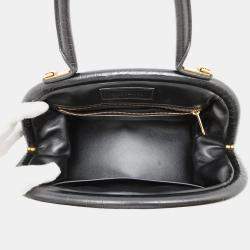 Balenciaga Black Embossed Leather Frame Bag