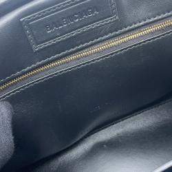 Balenciaga Black Embossed Leather Frame Bag