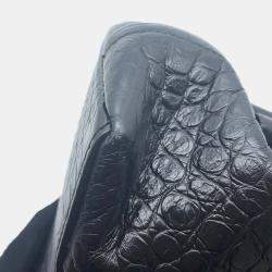 Balenciaga Black Embossed Leather Frame Bag