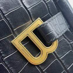 Balenciaga Black Embossed Leather Frame Bag