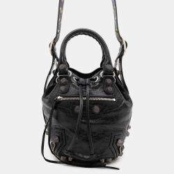 Balenciaga Le Cagole Small Black Leather Bucket Bag