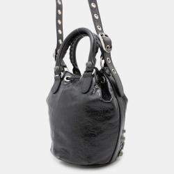 Balenciaga Le Cagole Small Black Leather Bucket Bag
