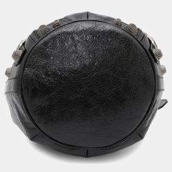 Balenciaga Le Cagole Small Black Leather Bucket Bag